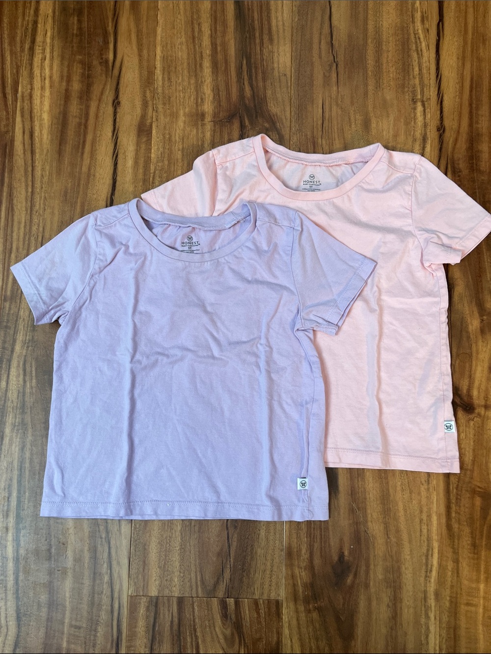 The Honest Company Organic Cotton Pastel Pink & Lavender Short Sleeve Tees